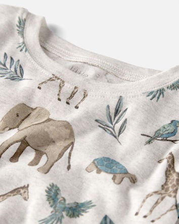 Kid Safari Print Organic Cotton 2-Piece Pyjamas, 