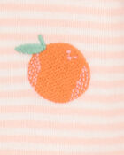 Toddler Orange Print Snug Fit Cotton 4-Piece Pyjamas, image 4 of 5 slides