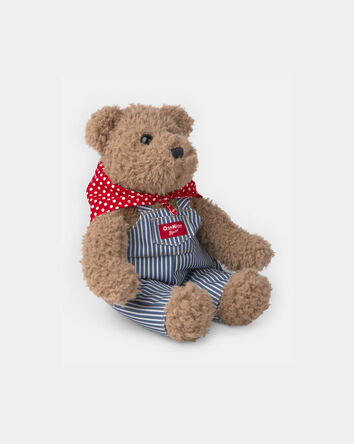 Ourson en peluche Josh B&rsquo;gosh avec salopette &agrave; rayures hickory, 