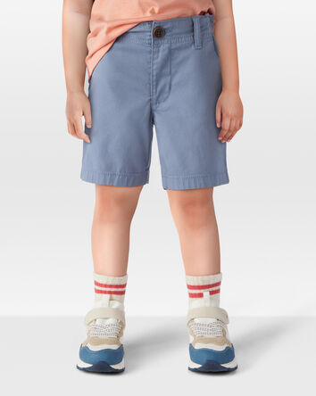 Enfant en bas âge Short à devant plat- Bleu, 