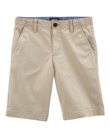 Boys Stretch Chino Shorts - Khaki, 