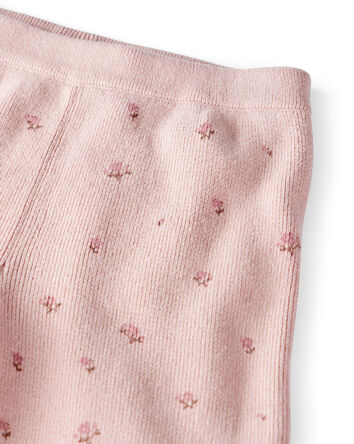B&eacute;b&eacute; fille - Ensemble 2 pi&egrave;ces haut et pantalon en tricot de coton biologique, 