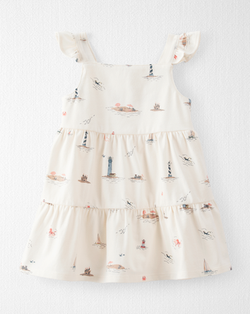 Baby Organic Cotton Coastal-Print Dress, 