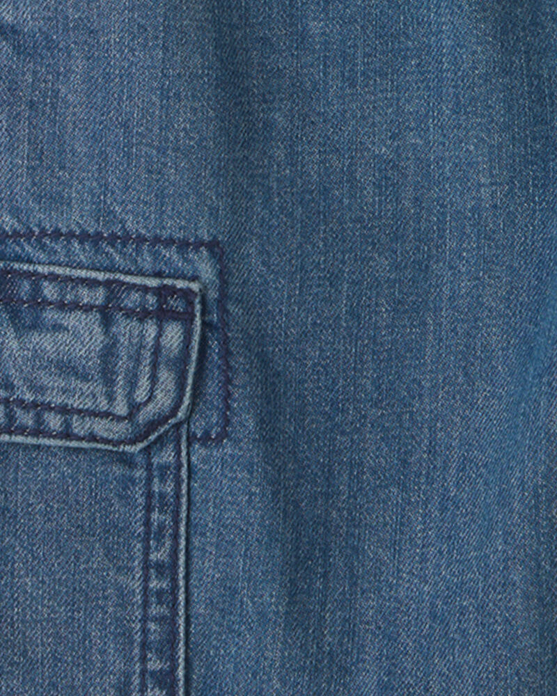 Gar&ccedil;ons - Short cargo en denim - D&eacute;lav&eacute; fonc&eacute;, image 4 sur 4 diapositives