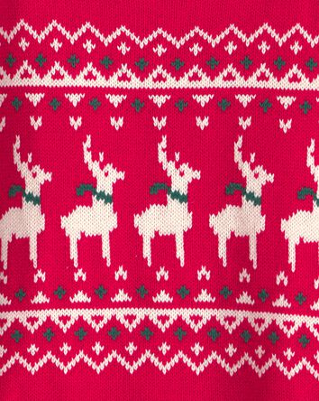 Tout-petit gar&ccedil;on - Chandail jacquard &agrave; motif renne &ndash; Rouge, 