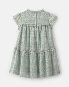 Toddler Girl Floral Occasion Dress - Green, image 2 of 4 slides