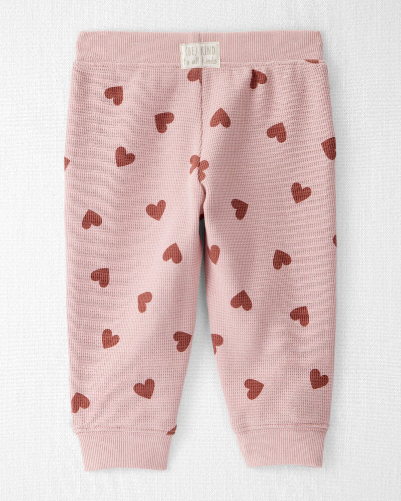 B&eacute;b&eacute; fille - Ensemble haut et pantalon en tricot gaufr&eacute; fait avec du coton biologique, image 2 sur 4 diapositives