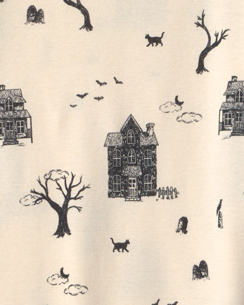 Kids 2-Piece Organic Cotton Pajamas in Spooky Village, image 3 of 4 slides