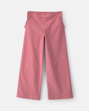 Girls Corduroy Wide-Leg Pants - Pink, 