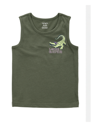 Toddler Alligator Graphic Tank - Green, 
