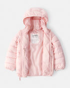 Toddler Hooded Puffer Jacket - Pink, image 2 of 4 slides