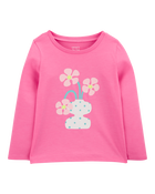 Toddler Girl Flower Cotton Blend Graphic Tee, image 1 of 3 slides