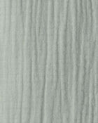 Baby Boy Organic Cotton Gauze Romper in Meadow Green, image 4 of 5 slides