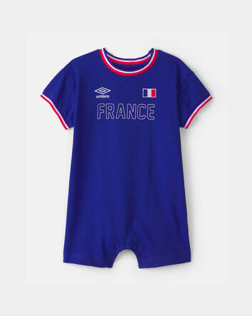 Baby Umbro France Soccer Romper - Blue/Red/White, 