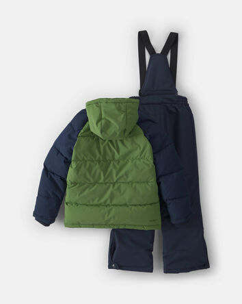 Boys 2 Piece  Puffer Snowsuit - Green, 