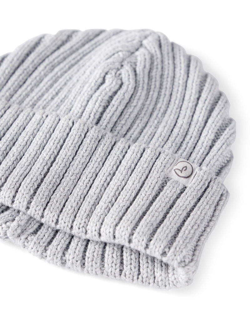 Baby Organic Cotton Sweater Knit Beanie, image 2 of 3 slides