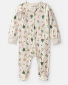 Bébé - Pyjama à manches longues PurelySoft imprimé de Noël - Blanc, image 1 sur 5 diapositives