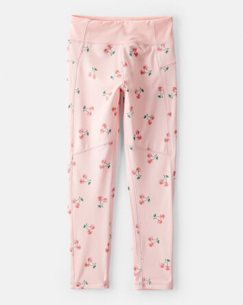 Filles - Legging de sport imprimé cerise - rose, 