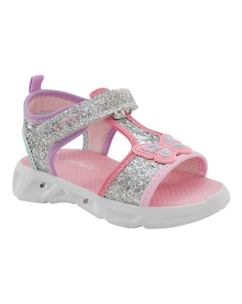 Toddler Glitter Light Up Sandals, 