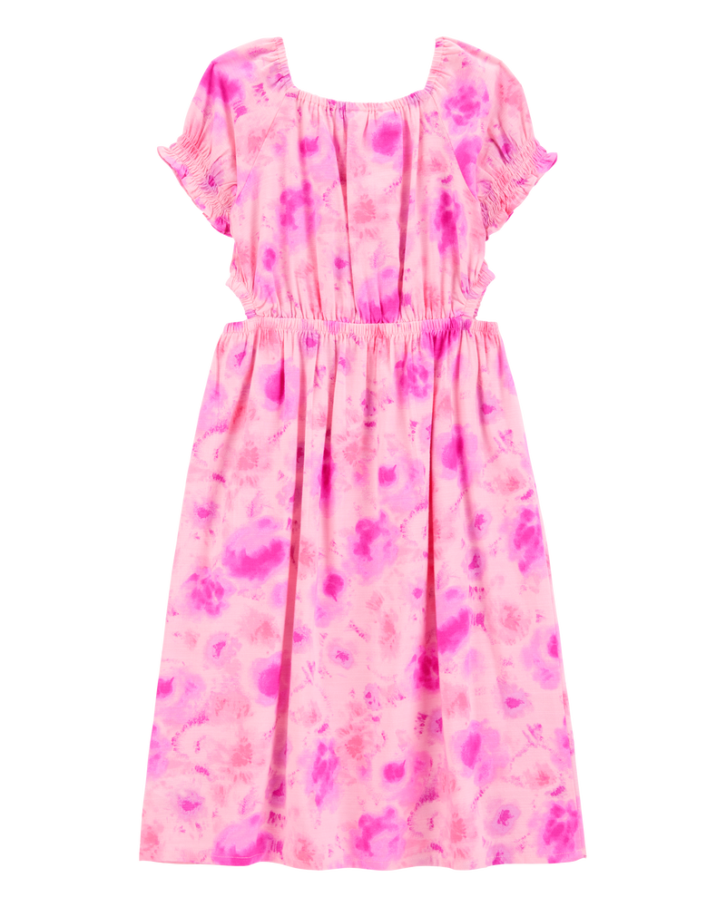 Jeune Robe maxi en imitation de lin teint sur nœuds - Rose, image 2 sur 4 diapositives