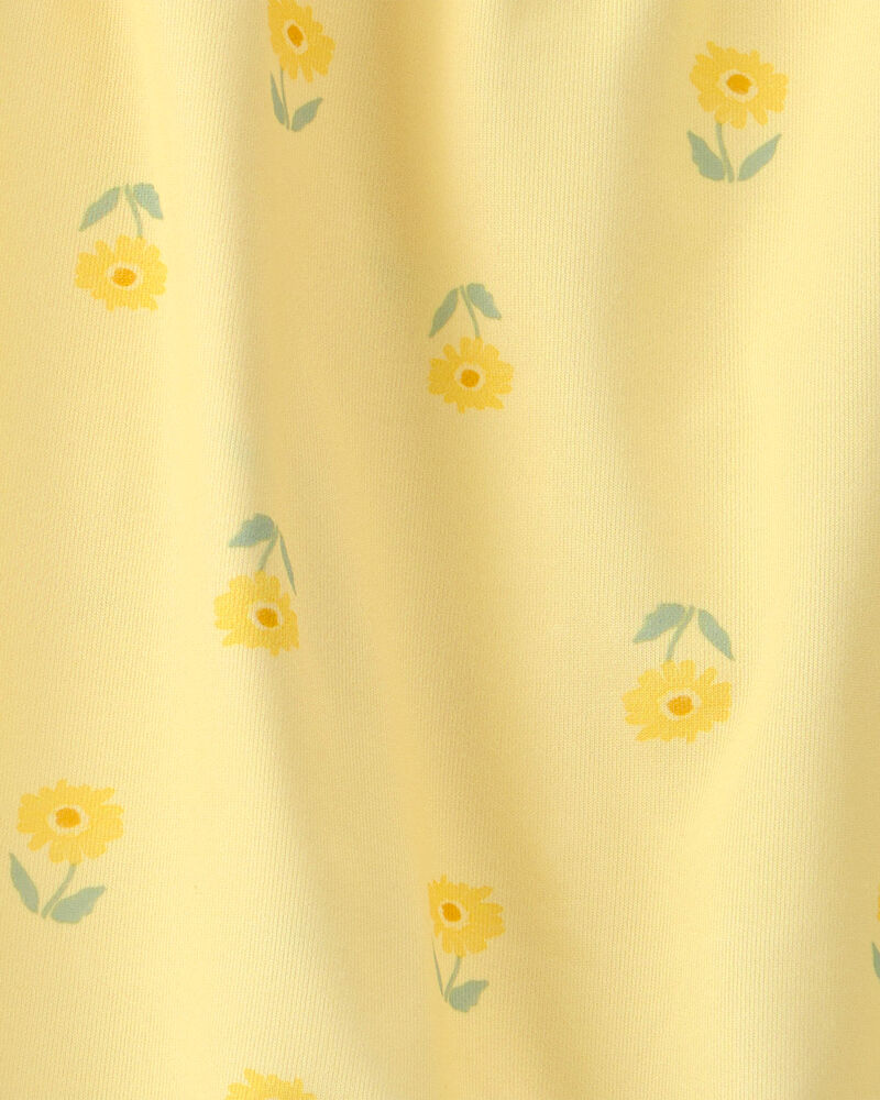 Toddler Girl Floral Sleeveless Loose Fit 2-Piece Pyjama Set - Yellow, image 4 of 5 slides