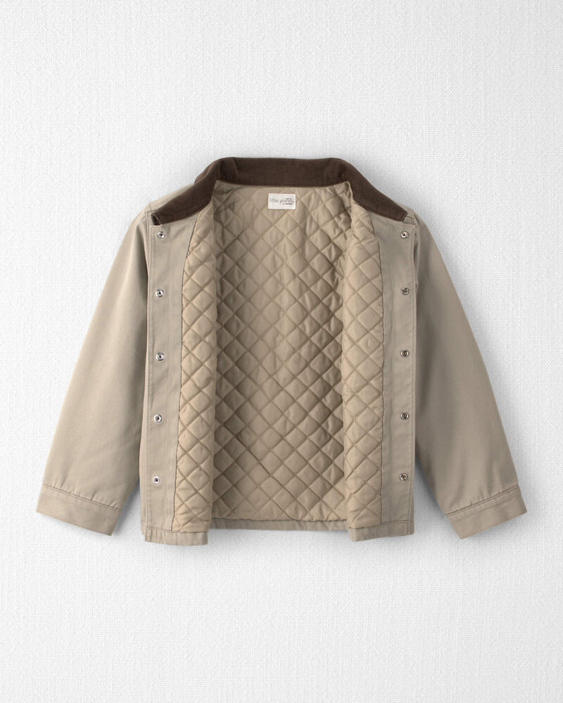 Kids Organic Cotton Twill Barn Jacket - Khaki, image 2 of 4 slides