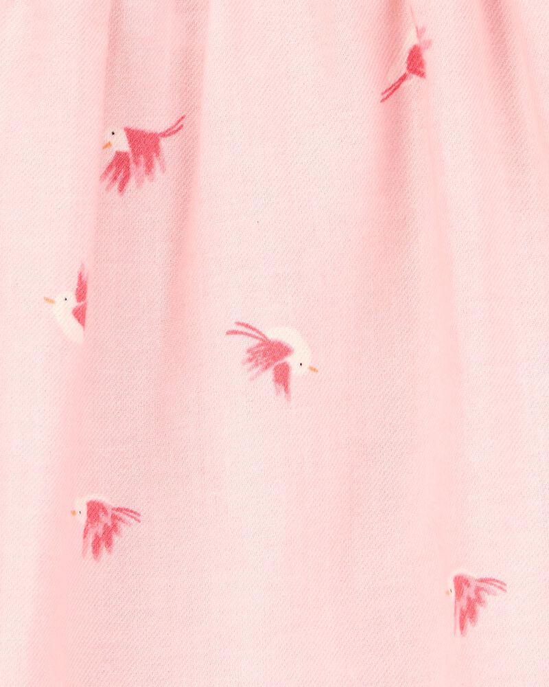 Baby Girl Bird Print Tank Romper - Pink, image 3 of 4 slides