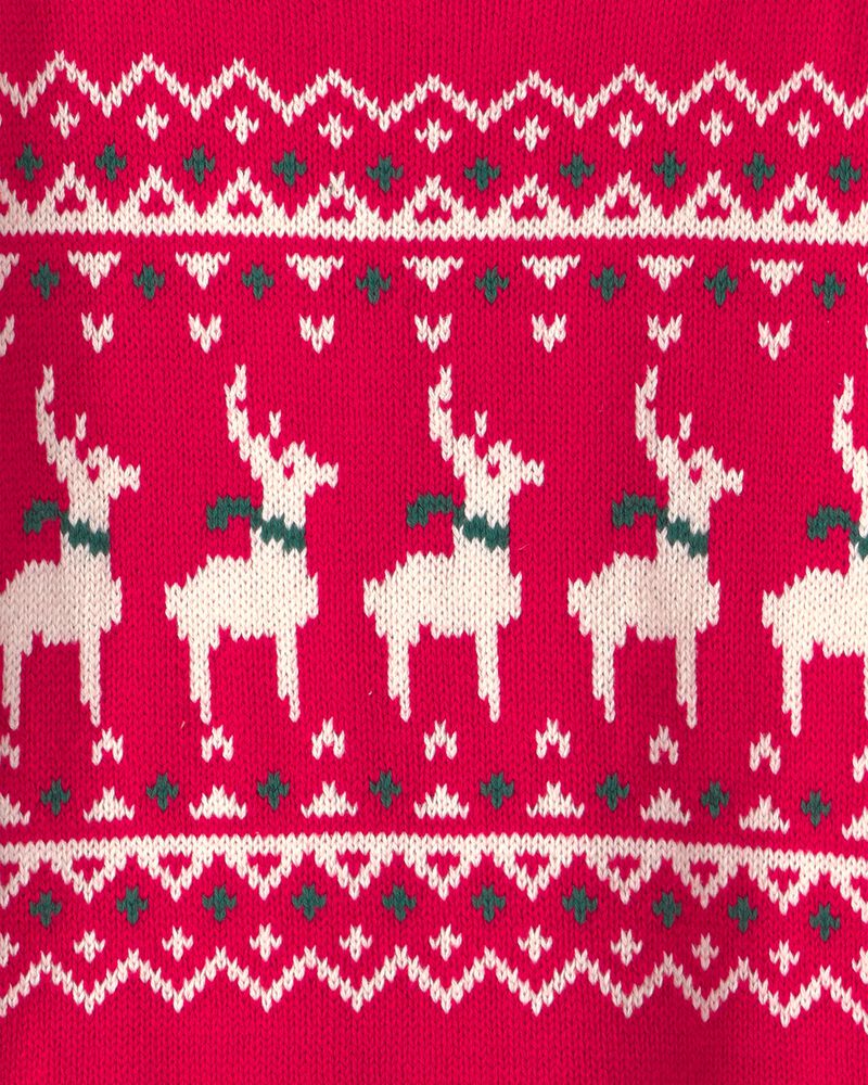 Tout-petit gar&ccedil;on - Chandail jacquard &agrave; motif renne &ndash; Rouge, image 2 sur 2 diapositives