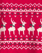 Tout-petit gar&ccedil;on - Chandail jacquard &agrave; motif renne &ndash; Rouge, image 2 sur 2 diapositives