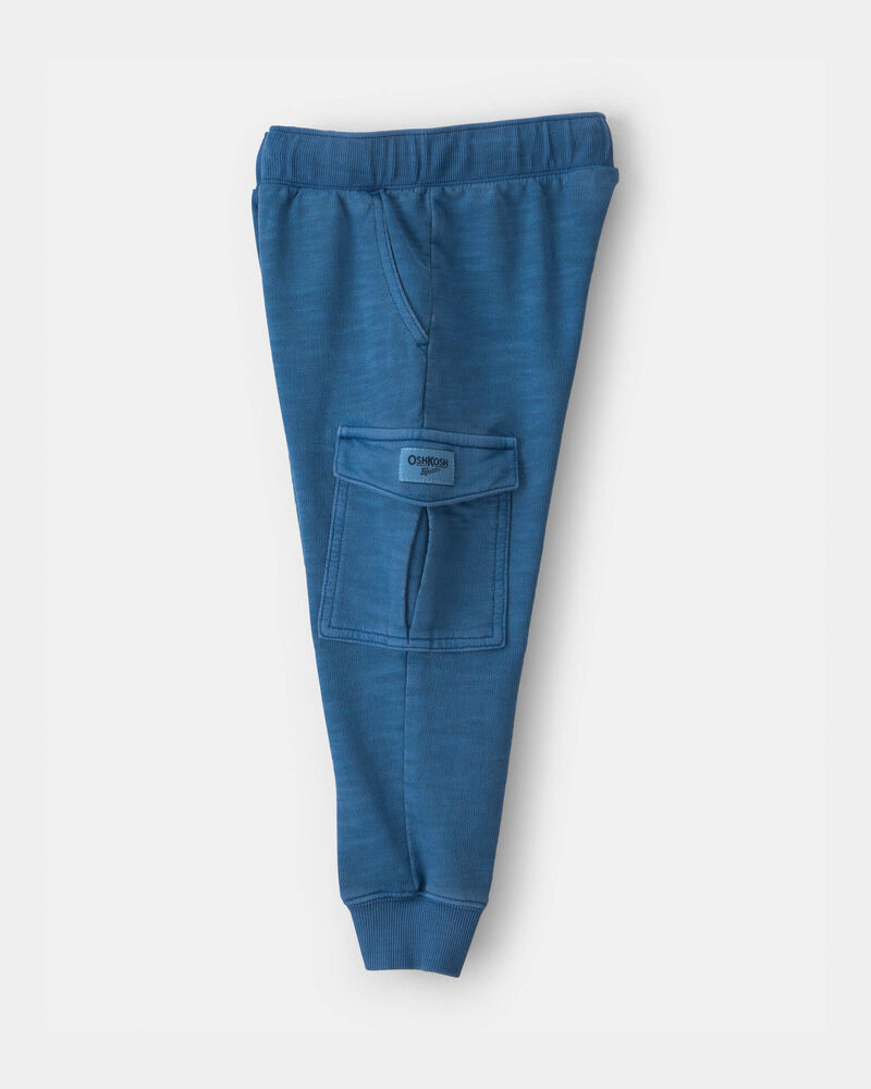 Toddler Boy French Terry  Cargo Knit Joggers - Blue, image 3 of 5 slides