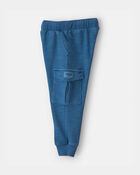 Toddler Boy French Terry  Cargo Knit Joggers - Blue, image 3 of 5 slides