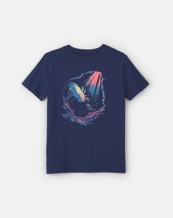 Gar&ccedil;ons - T-shirt &agrave; imprim&eacute; axolotl - Bleu marine, 