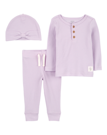 Baby 3-Piece Drop Needle Outfit Set, 