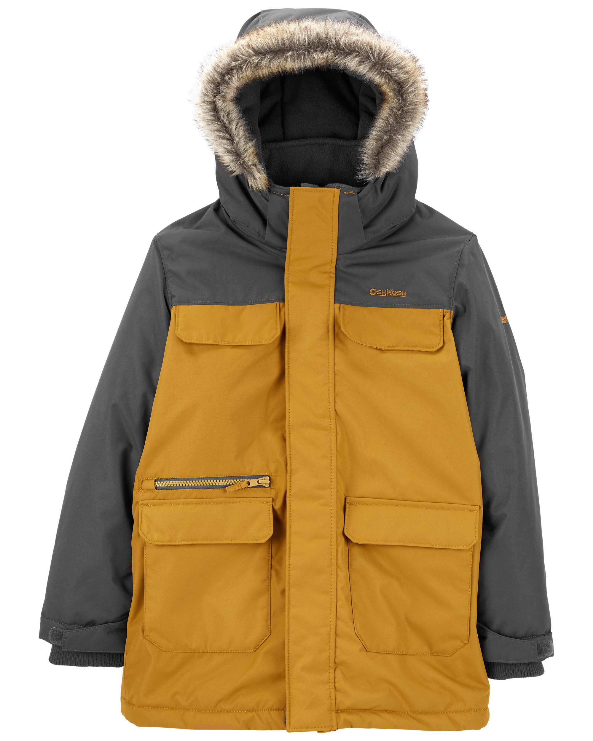 Mustard Grey Heavyweight Parka With Detachable Hood Carter s Oshkosh Canada