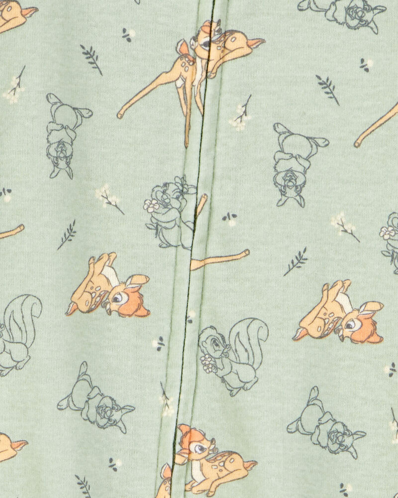 Bébé Pyjama 1 pièce à pieds en coton ajusté imprimé de Bambi, image 2 sur 3 diapositives