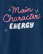 Toddler Girl 'Main Character Energy' Graphic Tee - Blue, image 2 of 3 slides