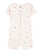 Toddler 1-Piece Butterfly 100% Snug Fit Cotton Romper PJs, image 1 of 3 slides