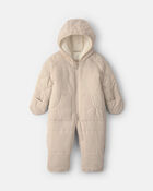 Baby Solid Quilted Pramsuit- Beige
, image 1 of 3 slides