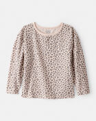 Toddler Girl Leopard Print Long-Sleeve Top - Brown, image 1 of 3 slides