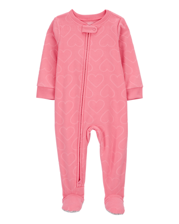 Toddler 1-Piece Hearts Fleece Footie Pyjamas
, 