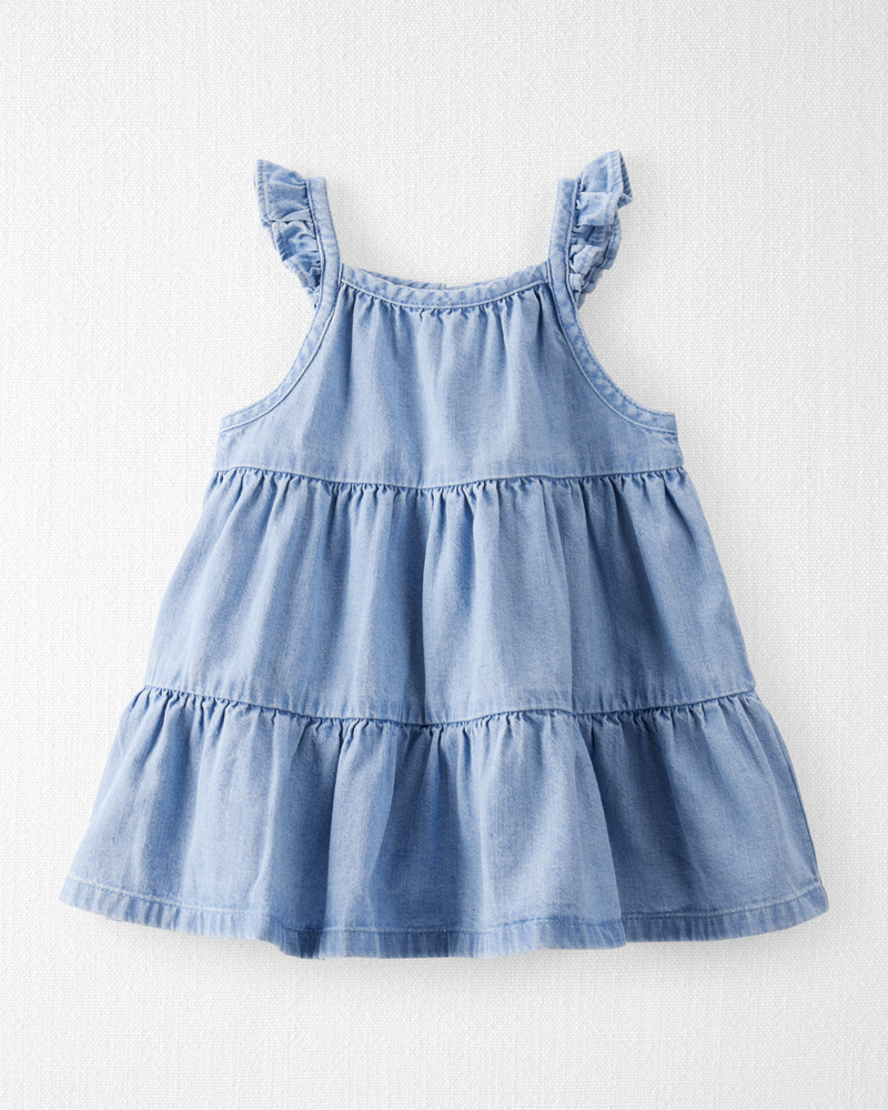 Baby Organic Cotton Chambray Dress , image 1 of 5 slides