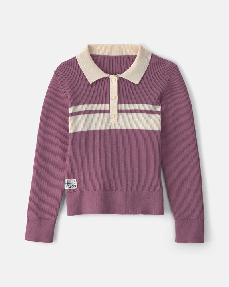 Girls Sweater Polo - Purple, image 1 of 3 slides