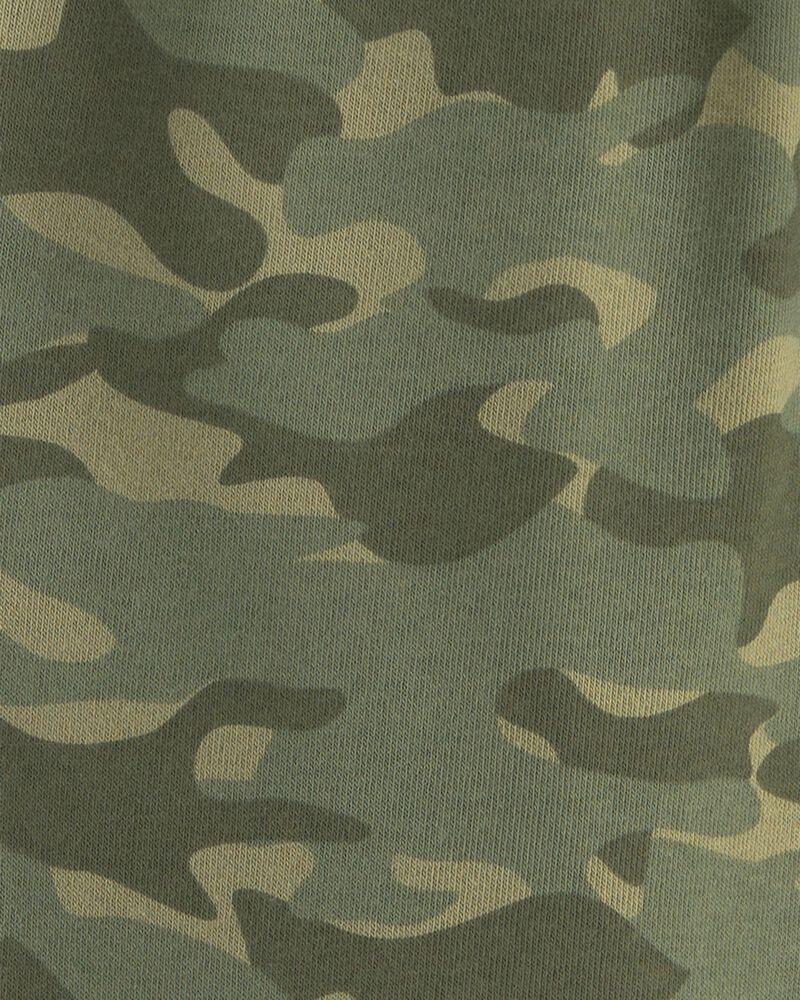 Boys Camo Fleece Joggers - Olive Green, image 3 of 4 slides