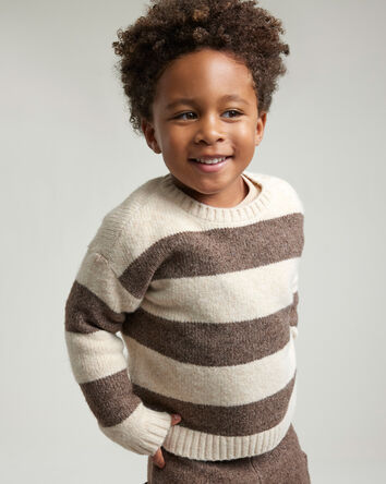 Toddler Boy Striped Long-Sleeve Sweater - Brown, 