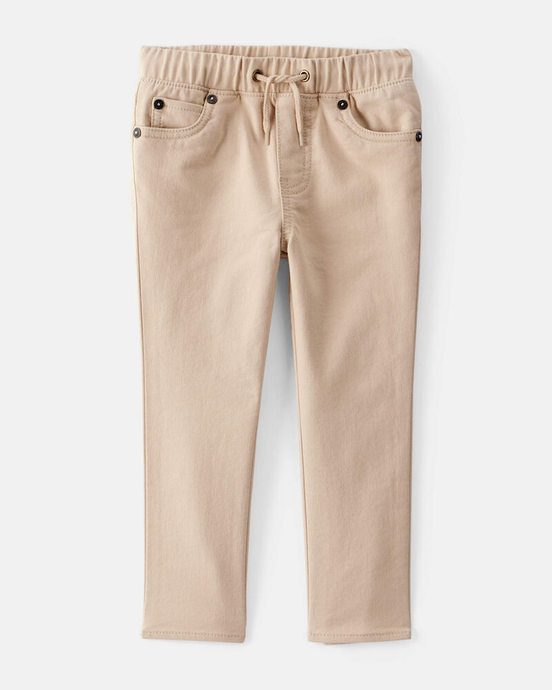 Toddler Boy Cotton Pull-On Fashion Pants - Tan, image 1 of 6 slides
