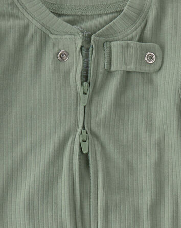 B&eacute;b&eacute; - Pyjama 1 pi&egrave;ce PurelySoft &agrave; fermeture &agrave; glissi&egrave;re 2 sens - Vert, 