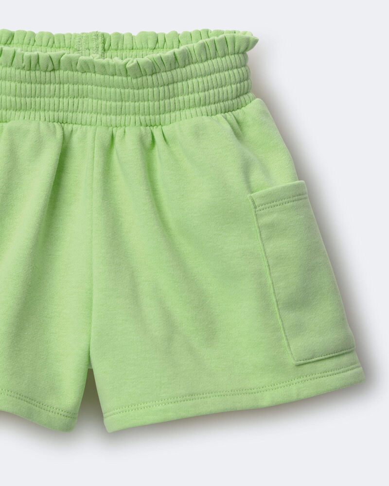 Toddler Girl Swing Short with Pockets - Lime Green, image 6 of 6 slides