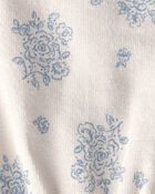Baby Girl Organic Cotton Romper in Blue Floral, image 3 of 4 slides