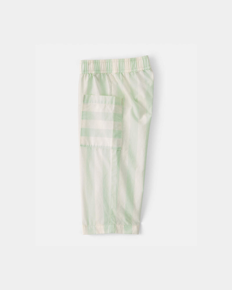 B&eacute;b&eacute; fille - Pantalon &agrave; rayures - Vert/Ivoire, image 3 sur 4 diapositives