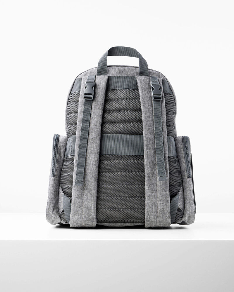 Luna Backpack Diaper Bag - Heather Grey, image 4 of 4 slides